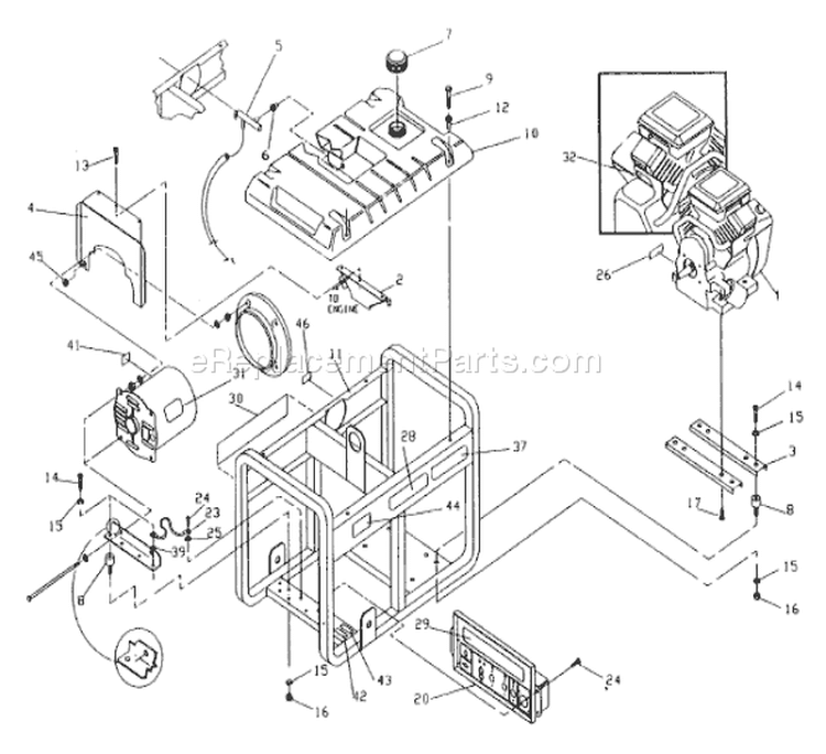 Page C Diagram and Parts List for 9904-0  Briggs and Stratton Generator